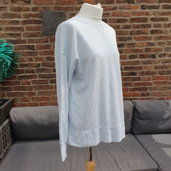 Sweaty Betty Sweatshirt Side Split Light Blue Small Oversize Relaxed - Picture 2 of 16